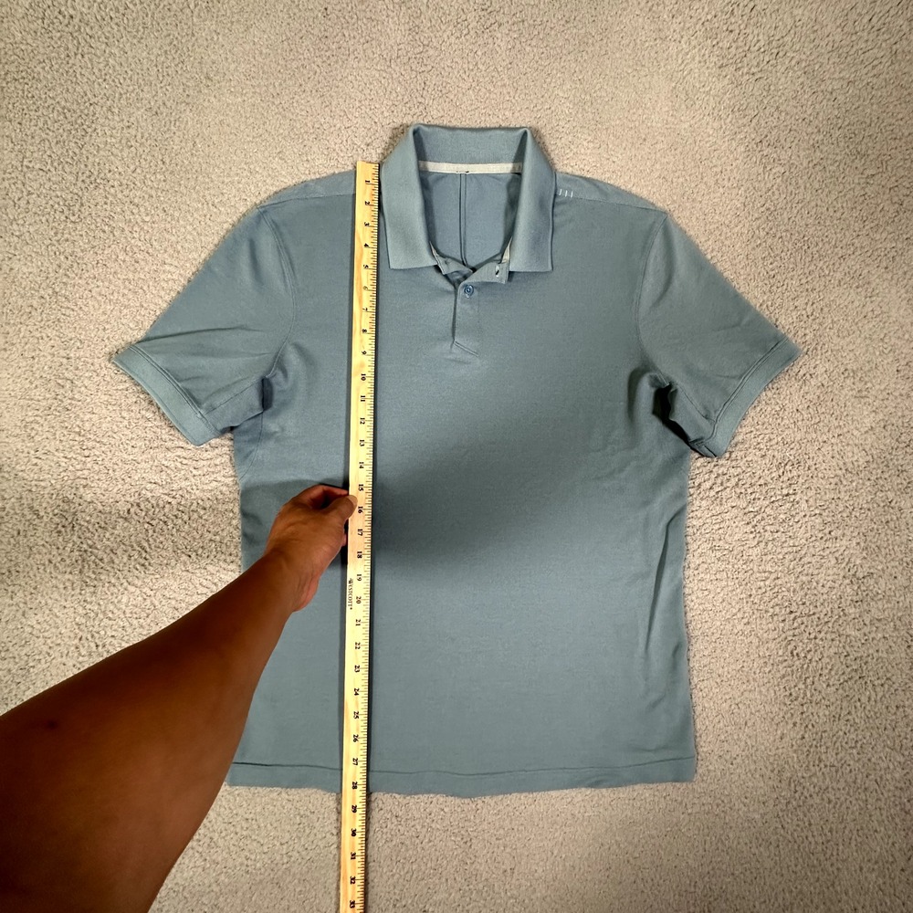 Lululemon Shirt Mens Large Blue Live In Practice Pique Polo Golf Casual Preppy - Picture 5 of 10